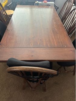 Dining table and 6 chairs