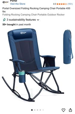 NEW Portal Oversized Folding Rocking Camping Chair Portable 400 lbs