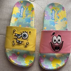 SpongeBob Squarepants Slides Sandals Size 7