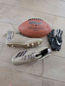 Football Gear: Cleats, Gloves, Playbook, & Ball