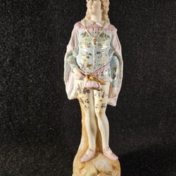 Antique 13" Hand Painted Guilded Porcelain Figurine ⭐️One-Of-A-Kind⭐️