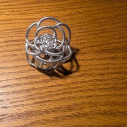 Silver Colored Rose Clip