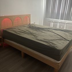LED bamboo bed frame. JUST THE FRAME