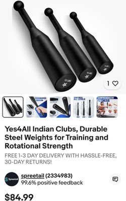 Yes4All Indian Clubs, Durable Steel Weights for Training and Rotational Strength