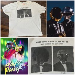 DAFT PUNK 00’s Vintage RARE XL y2k T SHIRT edm electronic music concert RARE