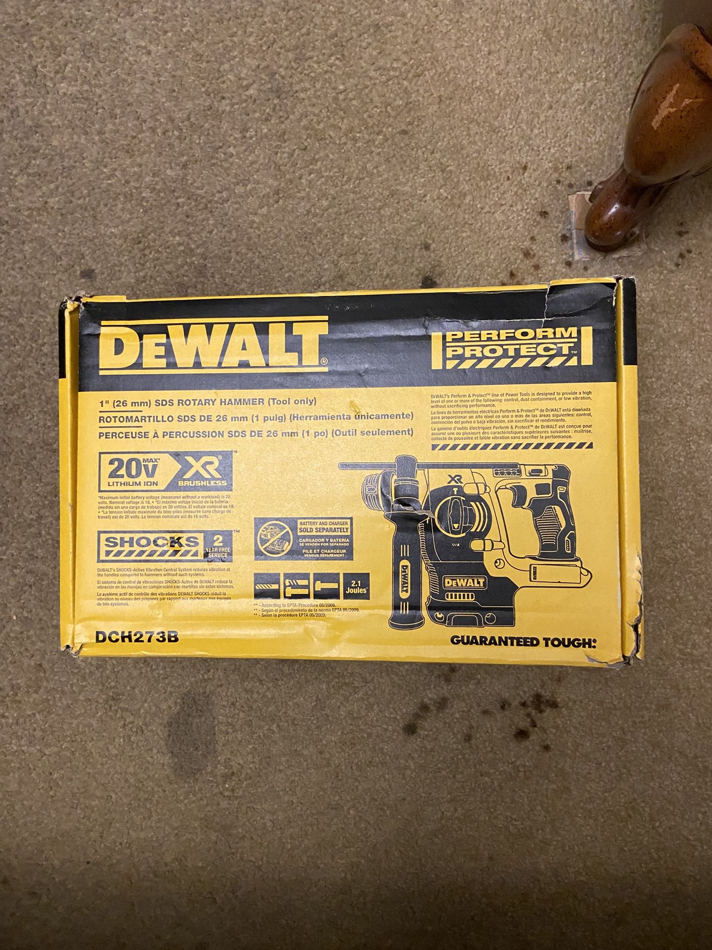 Dewalt DCH273B XR 20 volt Brushless 1" SDS Plus Rotary Hammer (tool only)