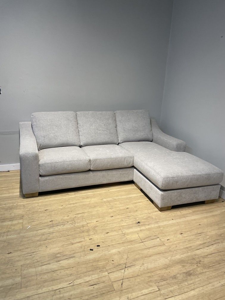 Light Gray Reversible Sectional Sofa Couch