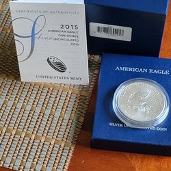 2015 SILVER EAGLE 1OZ DOLLAR MONEY 