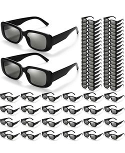 48 Pack Retro Rectangle Sunglasses Bulk 90s Square Y2k Glasses for Women Adult, Bachelorette Wedding Party Favors, Photo Booth Props, Retro 90s Style