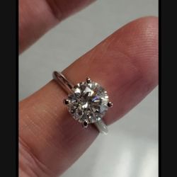 2.46 Carat E Color Round Diamond Ring. GORGEOUS!!