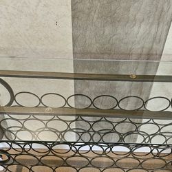 Glass Top Metal Wine Rack