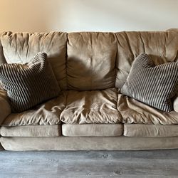 FREE BROWN COUCH WITH COMFY PILLOWS