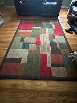 Multicolor Geometric Block Area Rug