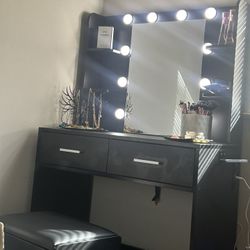 Black Vanity Mirror 