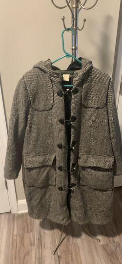 Harve’ Bernard Gray Tweed Hooded Duffle Coat
