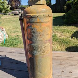 Antique K-M Supply Company Soda Acid Fire Extinguisher Kansas City MO

