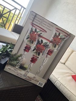 Christmas glass candle holders decorations