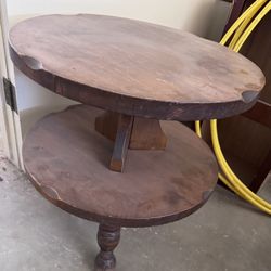 Two-Tier vintage solid wood table