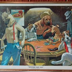 Dogs Playing Poker 'Winner Take All' Print by Arthur Sarnoff 