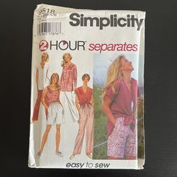 Simplicity Sewing Pattern L XL BB 2 Hour Separates 9518 Vintage 1996