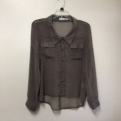 Women’s BLUE BIRD (Anthropologie) 100% polyester long sleeve blouse with button up sleeves… Size small