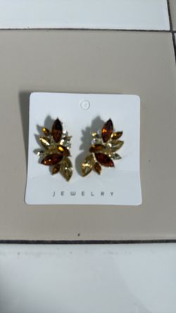 Brown and gold earrings