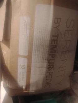 Queen never used but was taken out of the box and it can't fit all the way back in the box but it's brand new never used