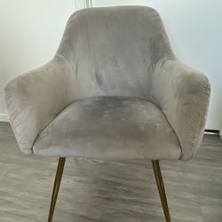 Elegant Upholstered Chair Gray Fabric Ergonomic Seat Bar Stool