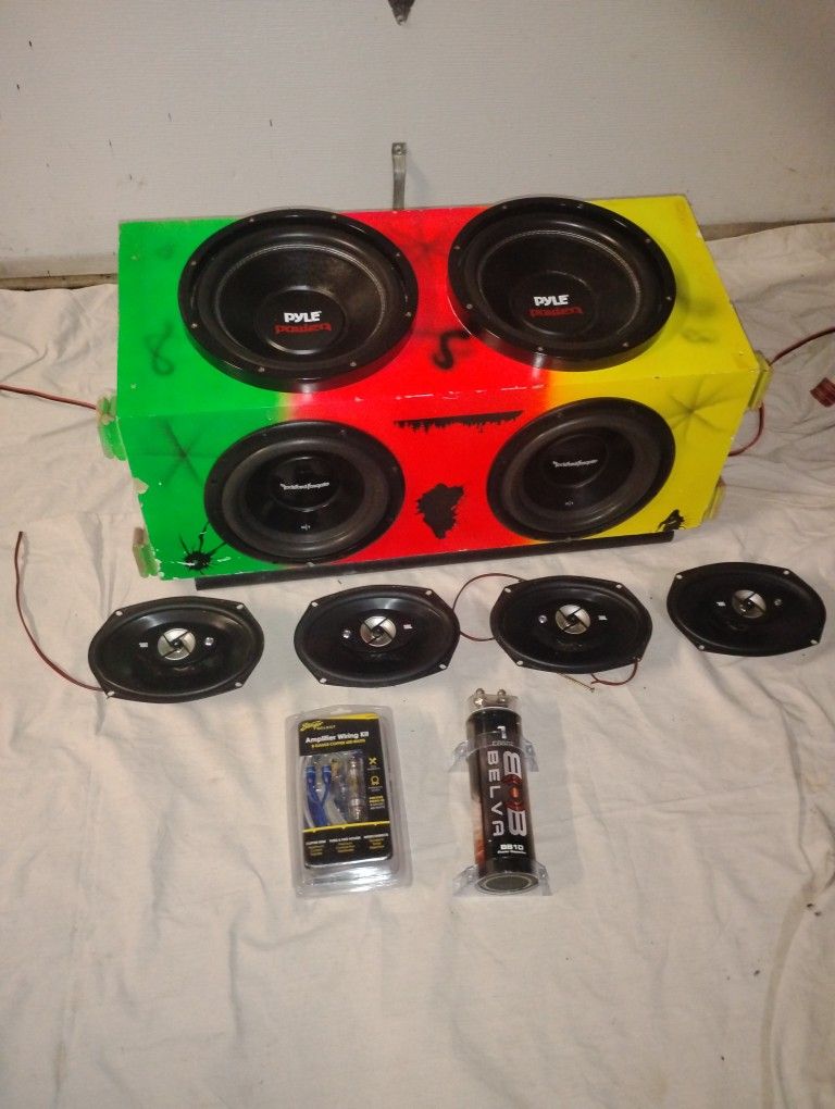Rockford Fosgate ×2 JBL Door Speakers , Pyle Power With Amplifier Cables And Capacitor