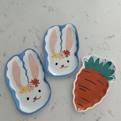 Set of 3: Easter Figural Dessert Plates