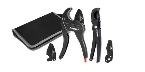 Husky 4-Piece PVC Cutting Kit with Foldable Pouch and Replacement Blades