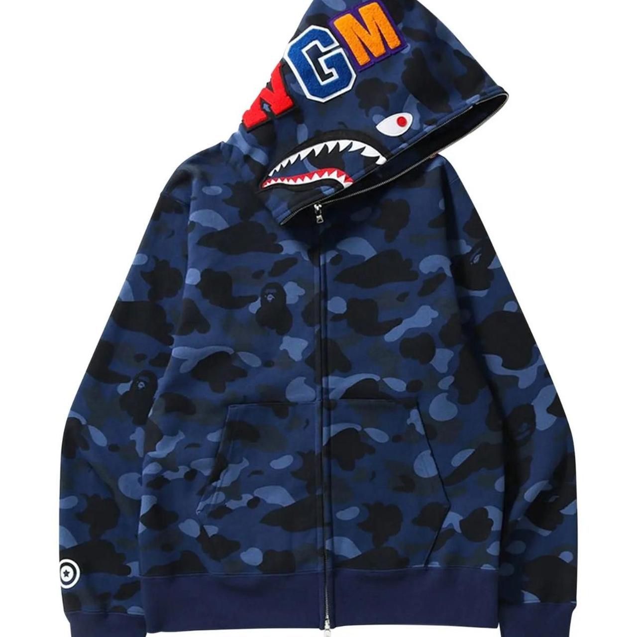 BAPE Men's Blue and Navy Hoodie(11377)57