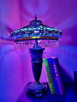 Gracewood Hollow Lachmet Multicolored Stained Glass Table Lamp (27.5 in.) - 17"L x 17"W x 27.5"H