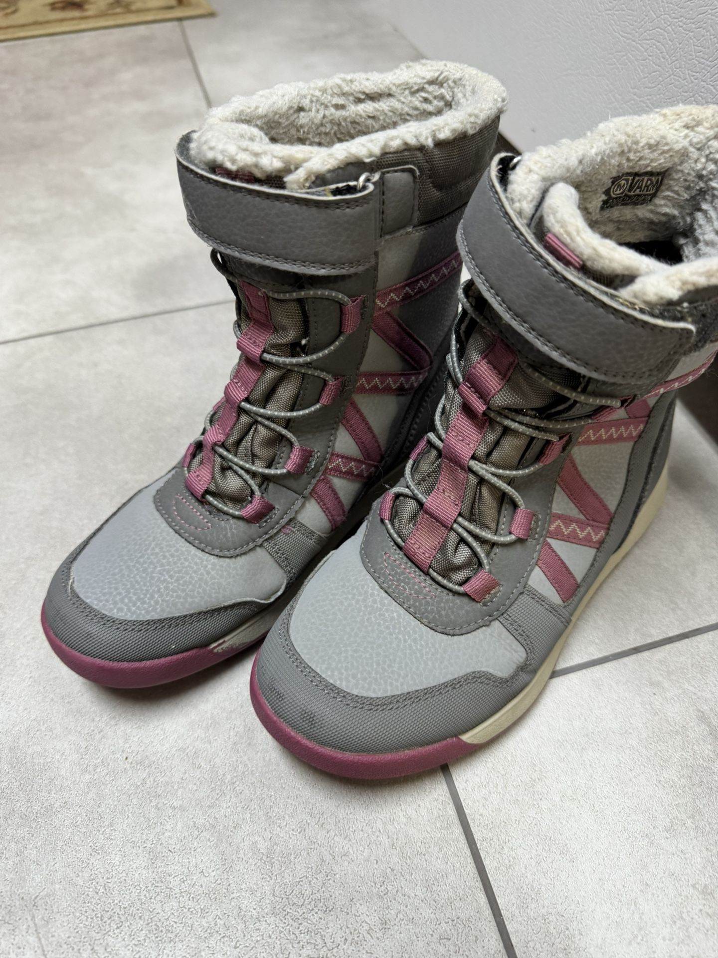Merrell Snow Crush 2.0 Waterproof Jr. Winter Snow Boot Gray Purple Size 2M