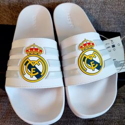Size 11, 12, or 13 Men's - Brand New Adidas Adilette Real Madrid Slides