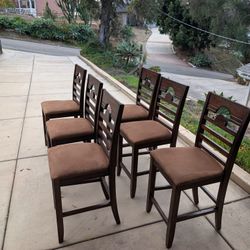 6 Cushioned Counter-Height Bar Chairs