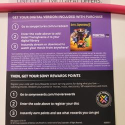 $4 HD DIGITAL MOVIE CODE. HOTEL TRANSYLVANIA 2. $4 OR TRADE FOR A MOVIE TITLE I DO NOT ALREADY OWN.