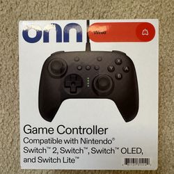 onn Wired Game Controller for Nintendo Switch 2, OLED, Lite, Black. -  NEW! 