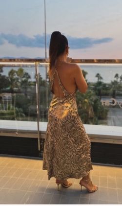 slim fit dress slacks CHINESE PRINT MESH LONG BACKLESS Dress – ARCANA ARCHIVE main image 0