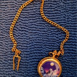 Gold Wolf Pocket Watch