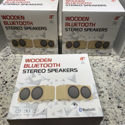 Wooden Bluetooth Stereo Speakers