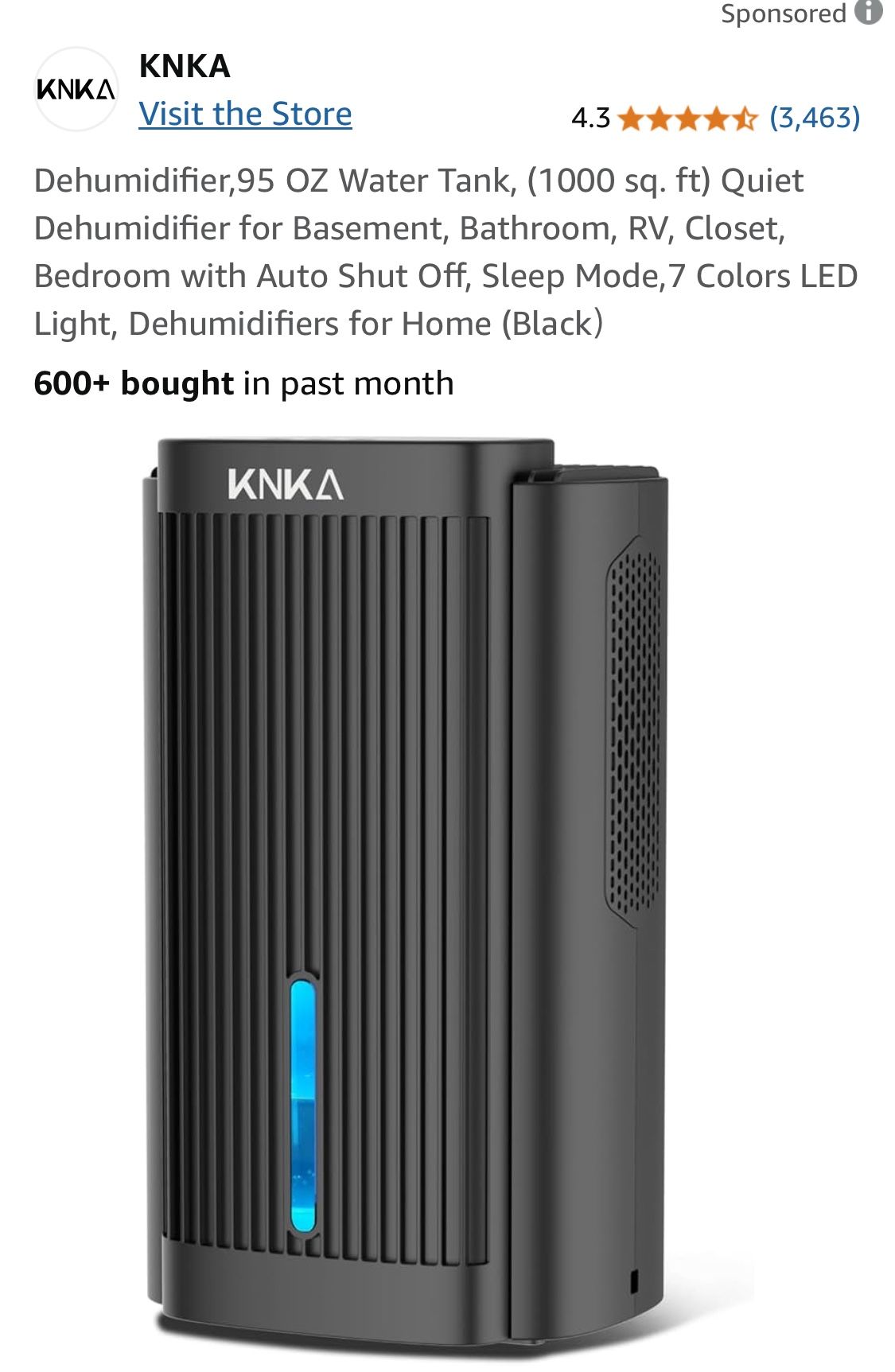 Knk A New Dehumidifier W Color Led Lights