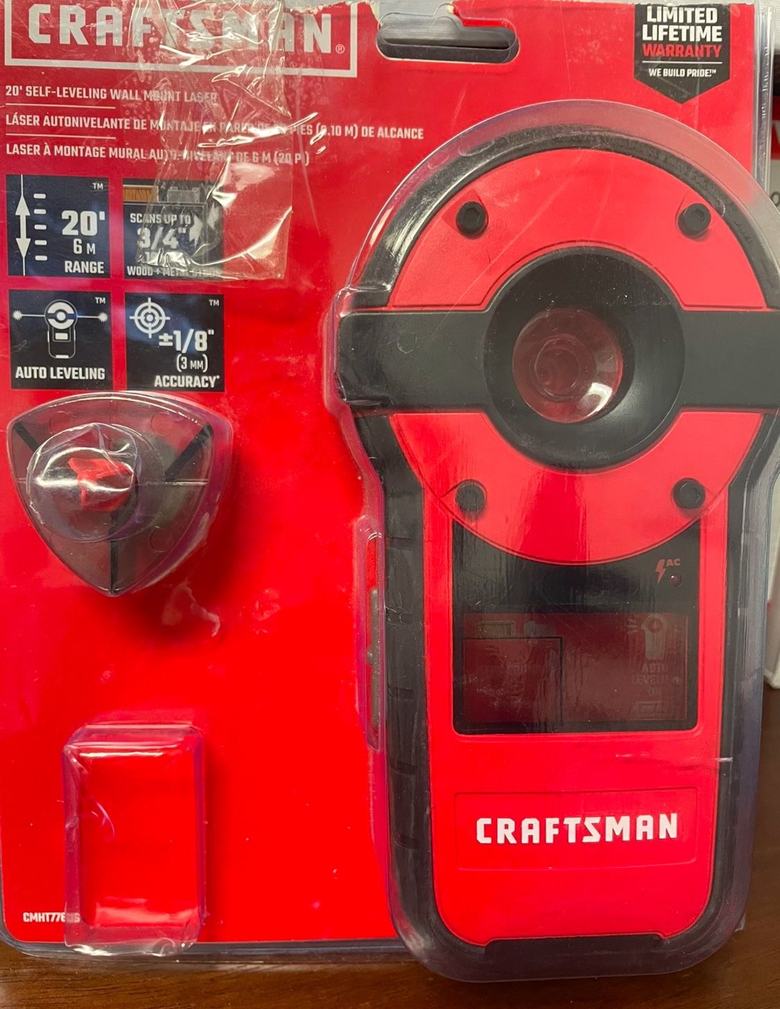 Craftsman 20 Ft Self-Leveling Wall Mount Laser Retail $50 Our price $32. T3