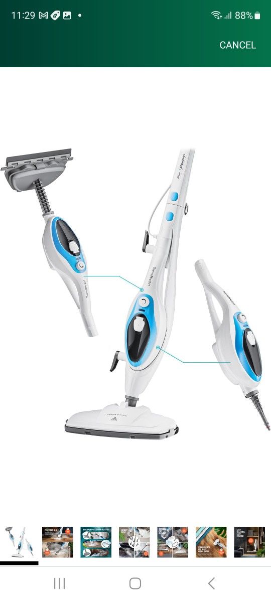 PurSteam 10-in-1 Steam Mop, Floor Steamer with Detachable Handheld Steam Cleaner for Tile, Hardwood Floors