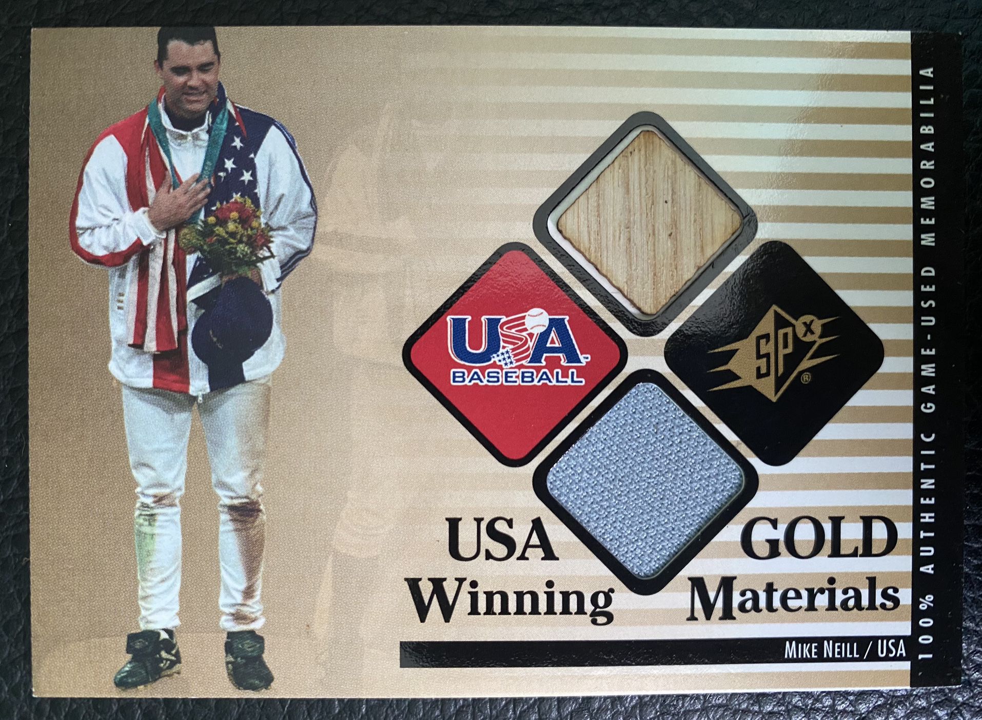 Mike Neill 2000 Upperdeck SPX USA BASEBALL #GW-MN Winning Materials Game Used Bat/Jersey 