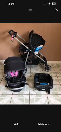 LIKE NEW MINNIE MOUSE TRAVEL SYSTEM STROLLER CAR SEAT AND BASSINET 3 IN 1