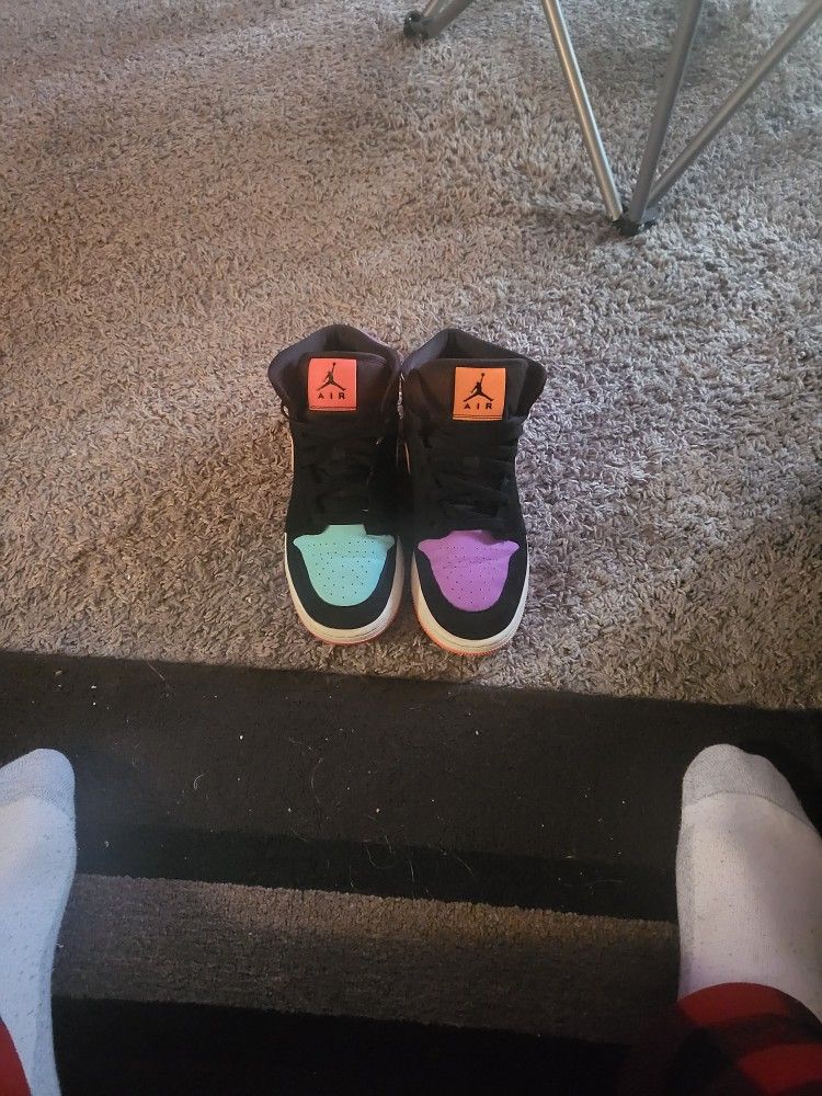 2019 Air Jordan 1 Mid Reflective Candy Shoes