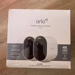 Arlo Outdoor Security Camera 2 pack Ultra 3rd Gen 4K HDR