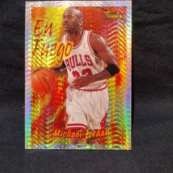 1996/97 Topps MICHAEL JORDAN “EN FUEGO” HOLO FIRE SEASON’S BEST #1🔥ULTRA RARE🔥