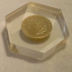 #733 Silver Paper Weight 1881 Morgan Dollar Coin 